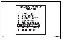 Toyota RAV4. Clear zero point calibration data (when using intelligent tester)