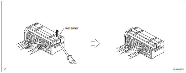 Toyota RAV4. Disconnection of connectors for center airbag sensor assembly